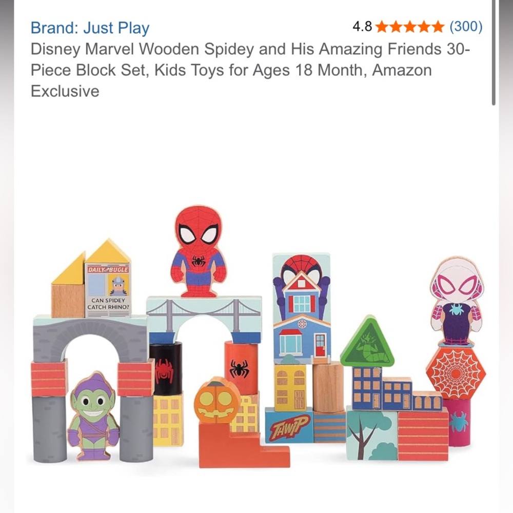 Disney Marvel Wooden Spidey and His Amazing Friends Block set - Sold Out Online